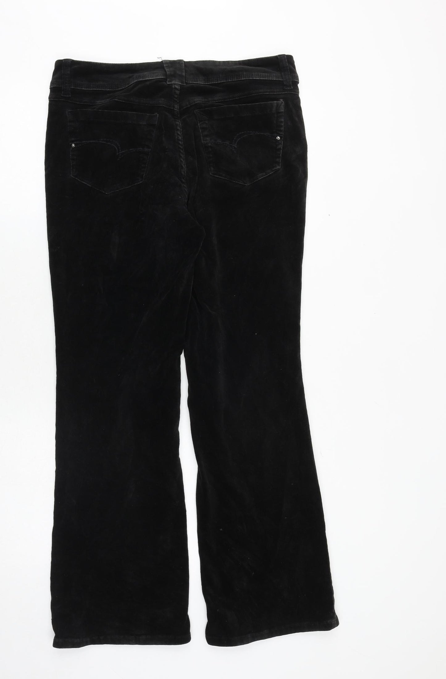 Faded Glory Womens Black Cotton Trousers Size 10 Regular Zip