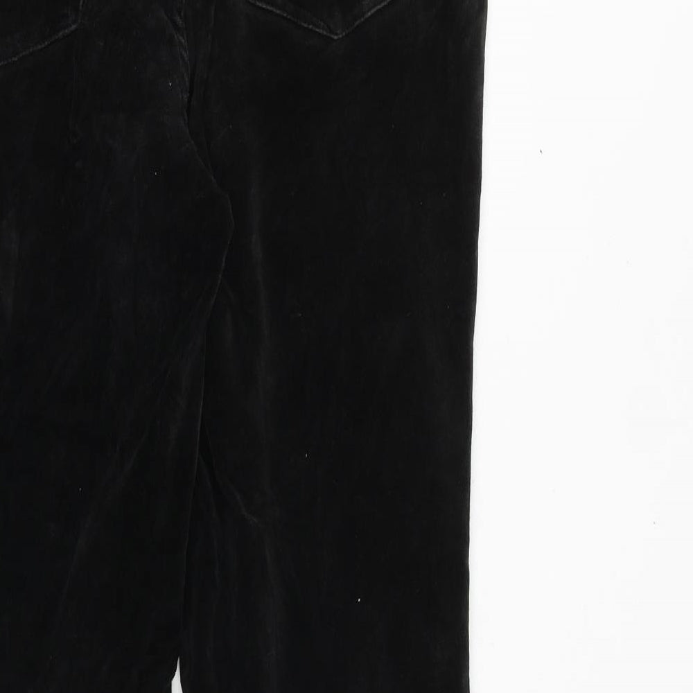 Faded Glory Womens Black Cotton Trousers Size 10 Regular Zip
