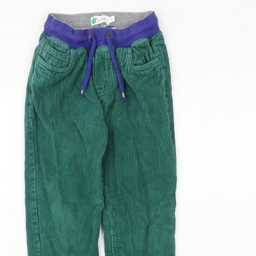 Boden Boys Green 100% Cotton Jogger Trousers Size 8 Years Regular Drawstring