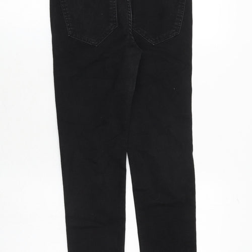 Marks and Spencer Womens Black Cotton Skinny Jeans Size 8 L24 in Slim Zip