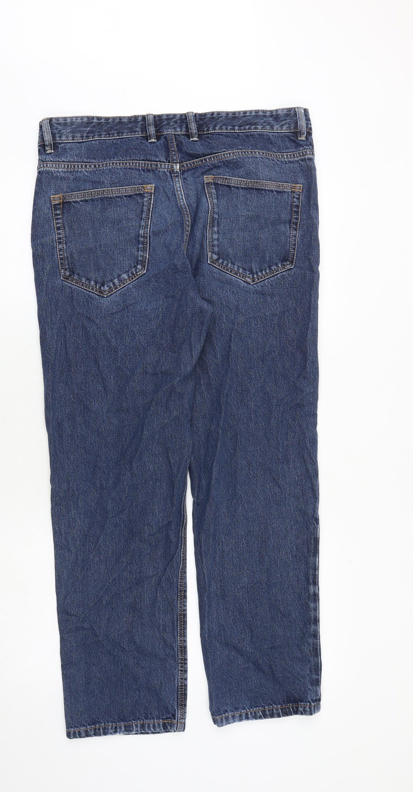 NEXT Mens Blue Cotton Straight Jeans Size 34 in Regular Zip