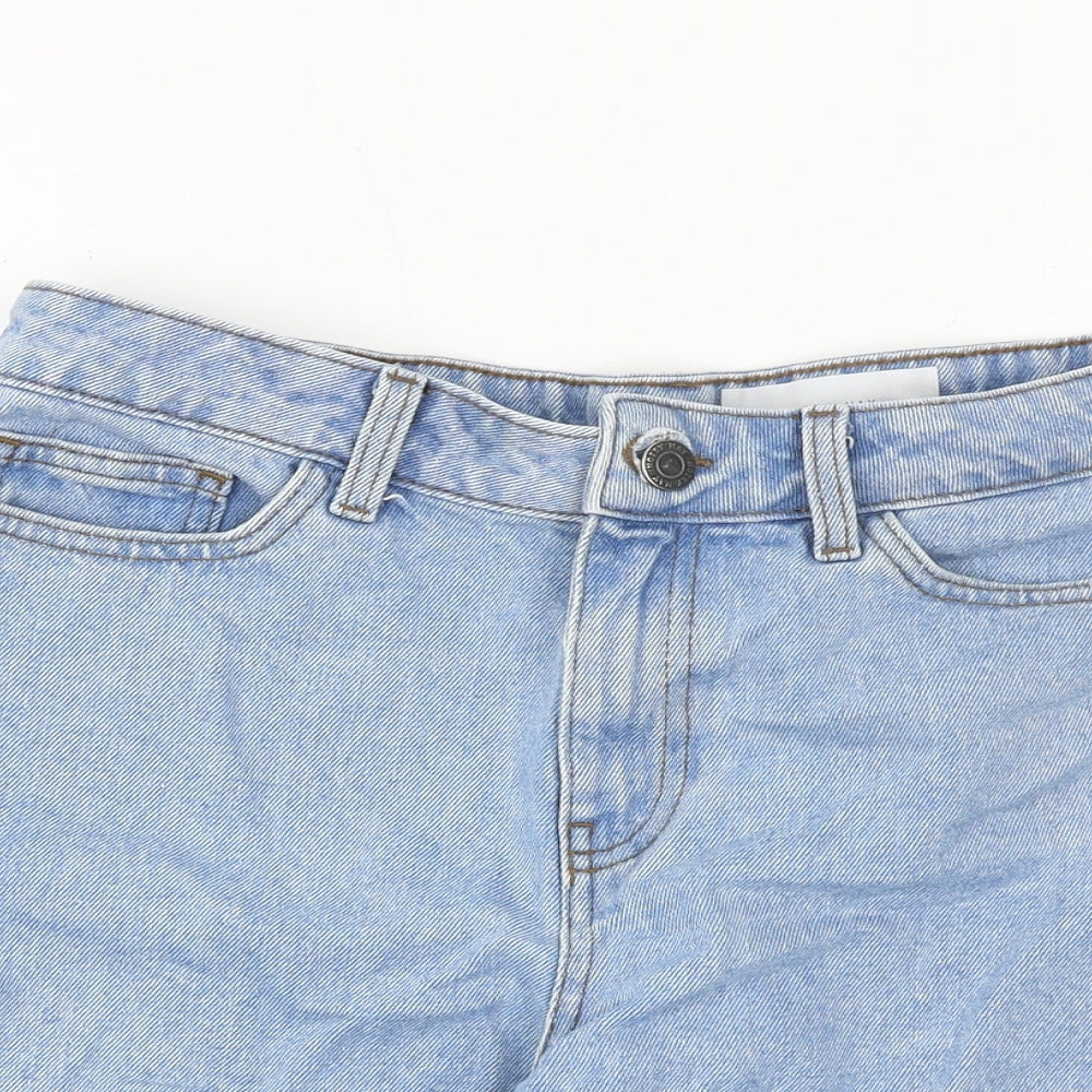 Noisy may Womens Blue 100% Cotton Boyfriend Shorts Size M Regular Zip