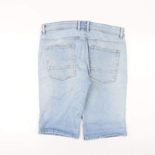 NEXT Mens Blue Cotton Bermuda Shorts Size 32 in Regular Zip