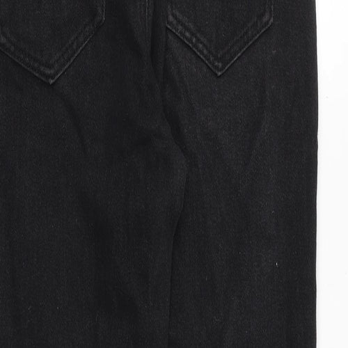 Boohoo Womens Black Cotton Mom Jeans Size 8 Regular Zip