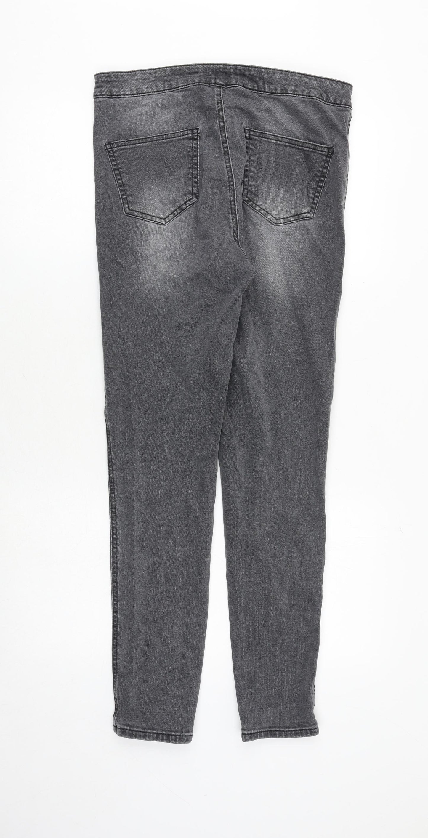 Waredenim Womens Grey Cotton Skinny Jeans Size 14 Regular Zip