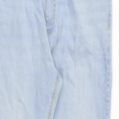 Marks and Spencer Mens Blue Cotton Straight Jeans Size 40 in Slim Zip