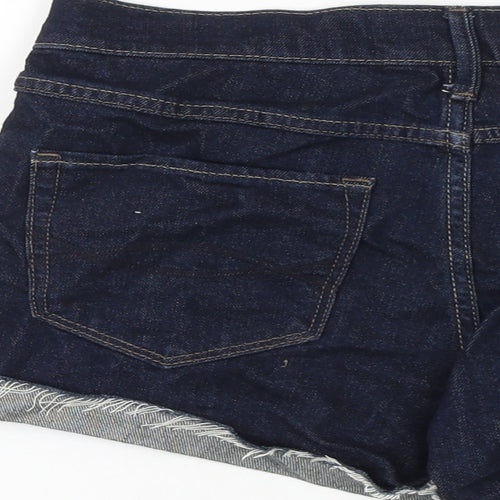 Abercrombie & Fitch Womens Blue Cotton Hot Pants Shorts Size 26 in Regular Zip - Low rise
