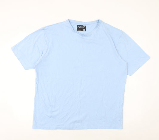 Juice Mens Blue Cotton T-Shirt Size 2XL Round Neck