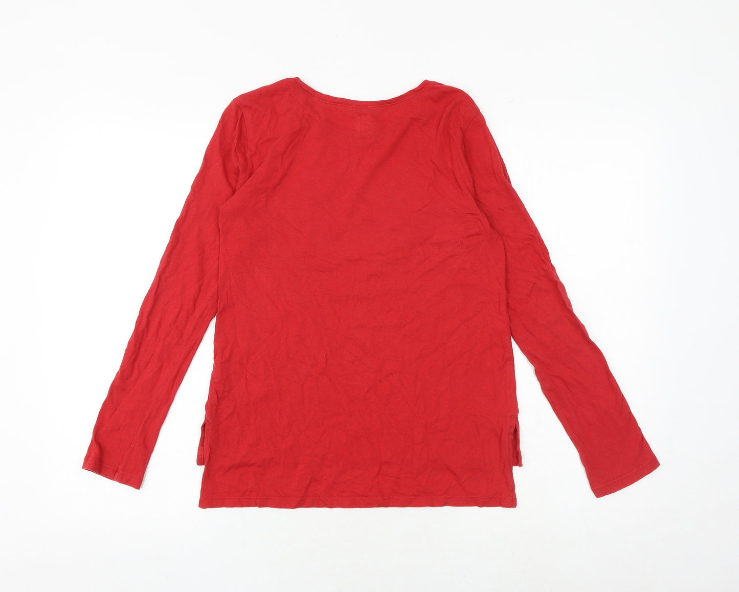 Gap Girls Red 100% Cotton Basic T-Shirt Size 12-13 Years Round Neck Pullover