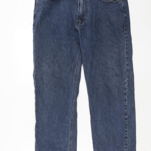 Euro Denim Mens Blue Cotton Straight Jeans Size 34 in L27 in Regular Zip