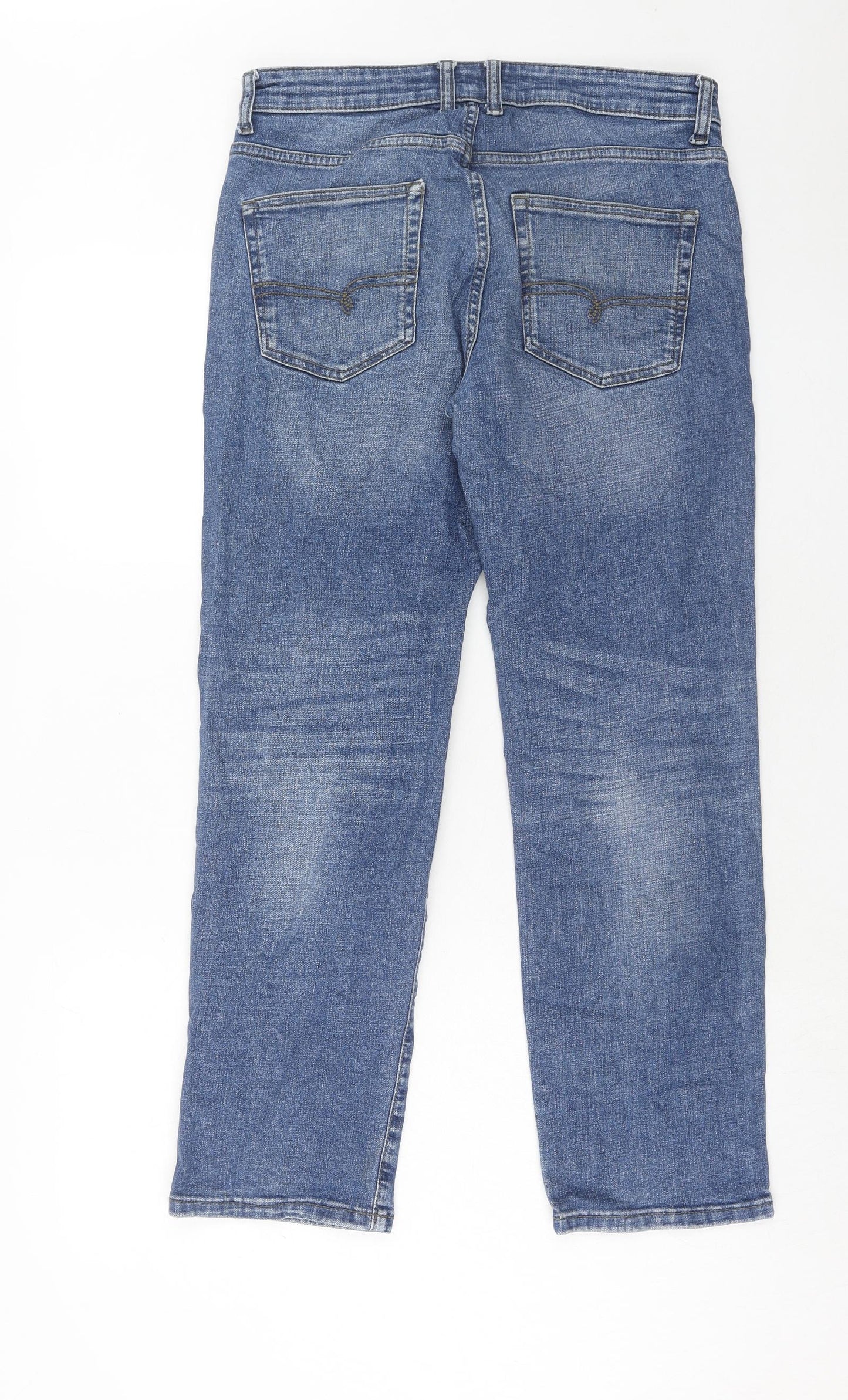 NEXT Mens Blue Cotton Straight Jeans Size 30 in L29 in Regular Zip