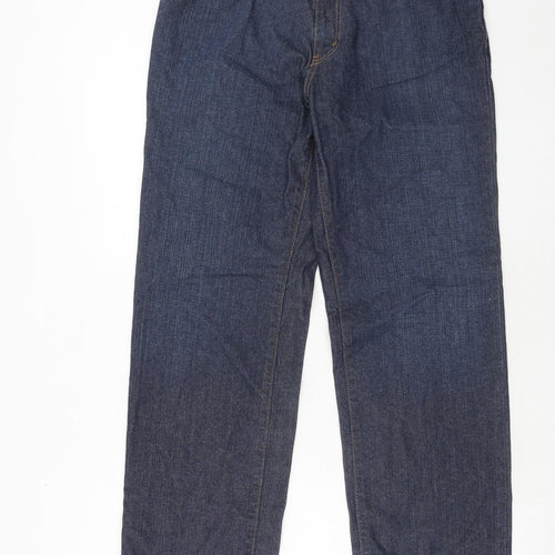Eddie Bauer Womens Blue Cotton Straight Jeans Size 12 Regular Zip