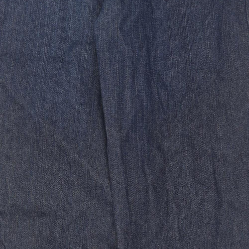Eddie Bauer Womens Blue Cotton Straight Jeans Size 12 Regular Zip