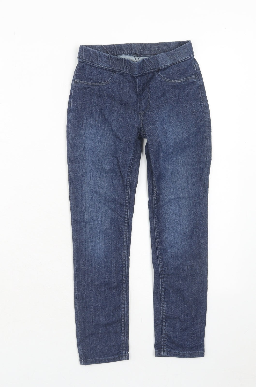 H&M Girls Blue Cotton Skinny Jeans Size 6-7 Years Regular Pullover