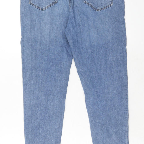 Miss Selfridge Womens Blue Cotton Skinny Jeans Size 14 Regular Zip