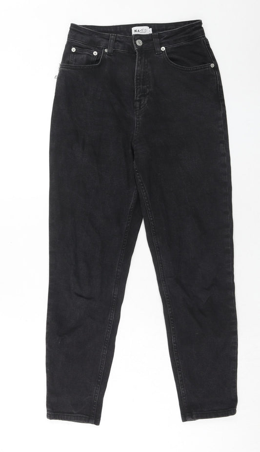 NA-KD Womens Black Polyester Skinny Jeans Size 8 Regular Zip