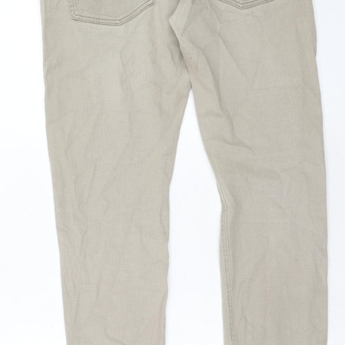 H&M Mens Beige Cotton Straight Jeans Size 36 in Regular Zip
