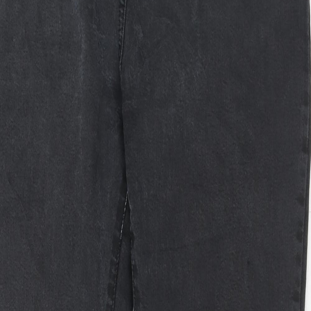 NEXT Womens Black Cotton Skinny Jeans Size 14 Regular Zip