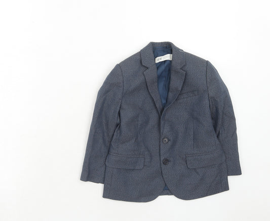 H&M Boys Blue Jacket Blazer Size 3-4 Years Button