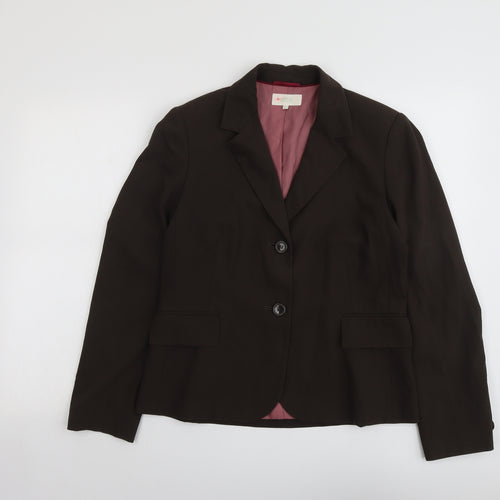 Marks and Spencer Womens Brown Polyester Jacket Blazer Size 16