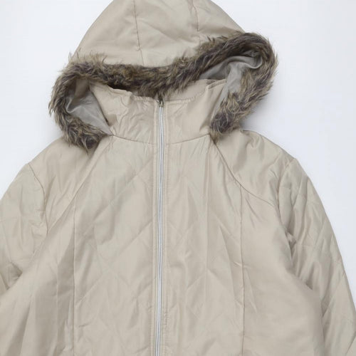 Anne De Lancay Womens Beige Jacket Size L Zip