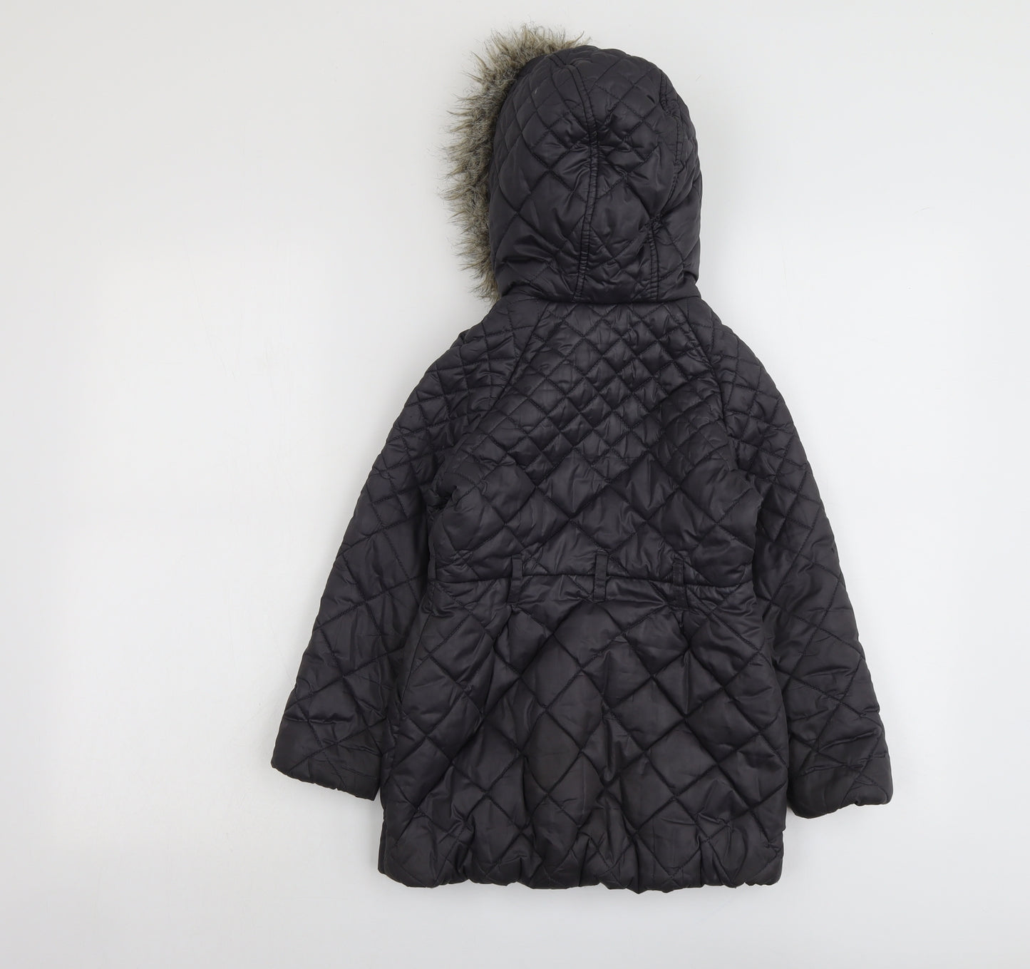 NEXT Girls Grey Quilted Jacket Size 5-6 Years Zip