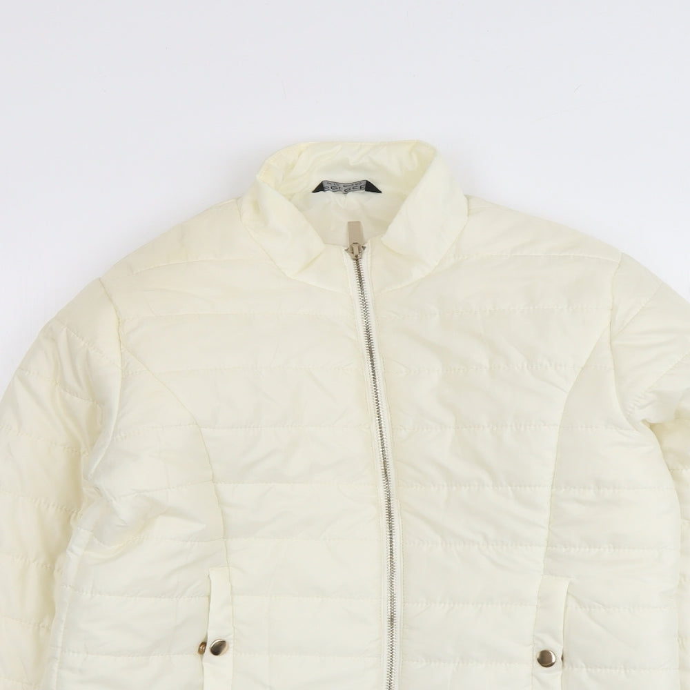 Select Womens Ivory Puffer Jacket Jacket Size 12 Zip