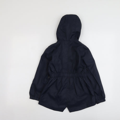Debenhams Girls Blue Rain Coat Coat Size 7-8 Years Zip