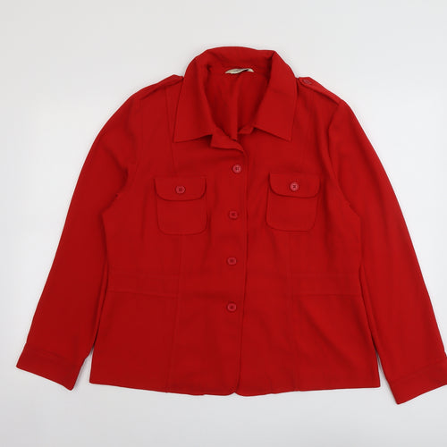 Classics Womens Red Jacket Size 16 Button