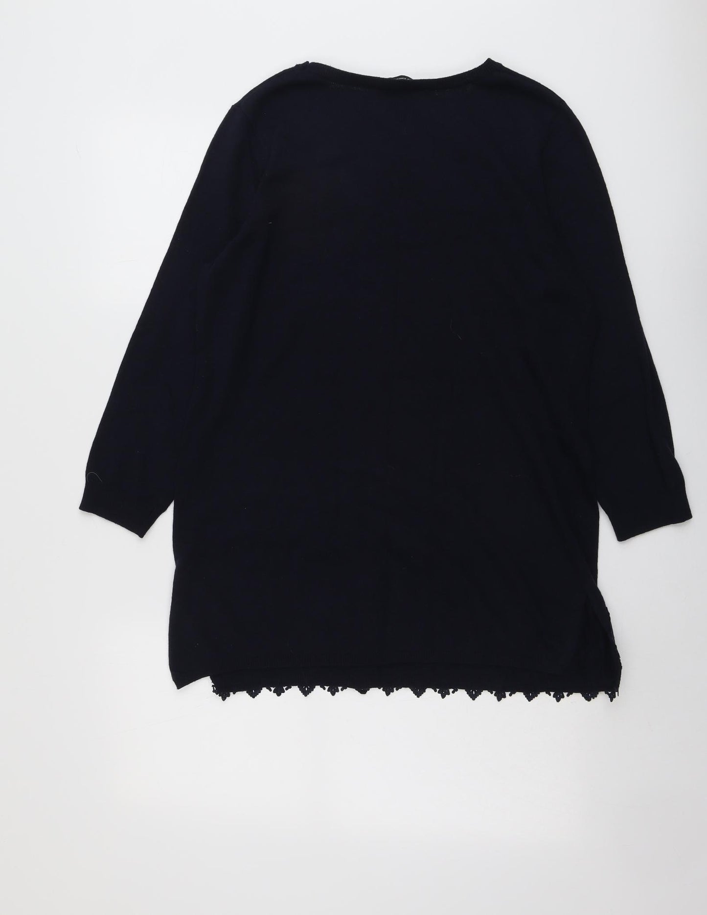 Dorothy Perkins Womens Blue Round Neck Viscose Pullover Jumper Size 16