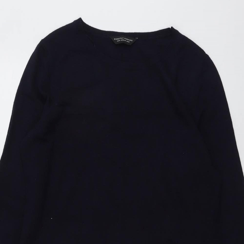 Dorothy Perkins Womens Blue Round Neck Viscose Pullover Jumper Size 16