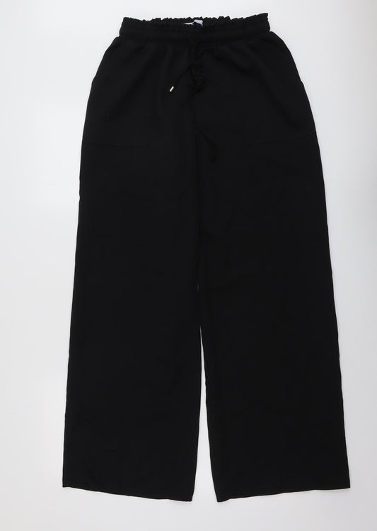Very Womens Black Polyester Trousers Size 14 L31 in Regular Drawstring