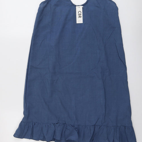 CBR Womens Blue Cotton Slip Dress Size L Scoop Neck Pullover