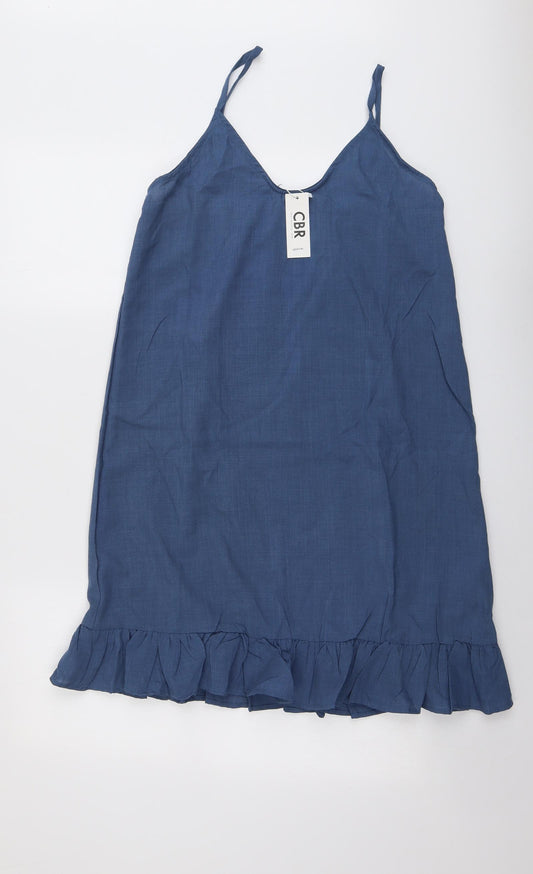 CBR Womens Blue Cotton Slip Dress Size L Scoop Neck Pullover