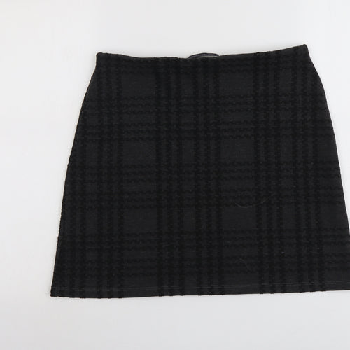 Marks and Spencer Womens Grey Plaid Polyester A-Line Skirt Size 12