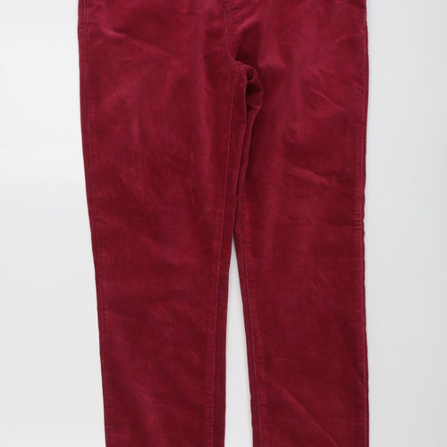 Crew Clothing Womens Pink Cotton Trousers Size 10 L29 in Regular Button