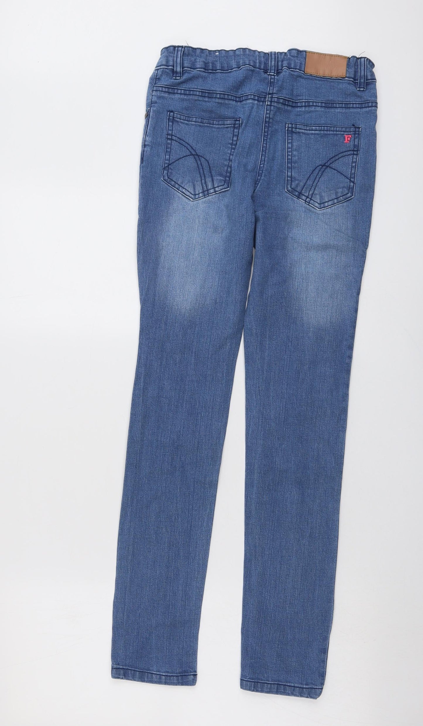 French Connection Girls Blue Cotton Skinny Jeans Size 12-13 Years Regular Button