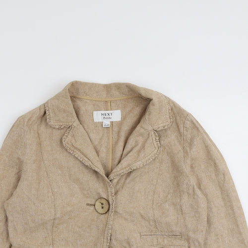 NEXT Womens Beige Linen Jacket Blazer Size 12