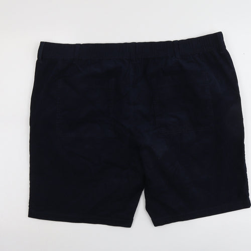 Marks and Spencer Mens Blue Cotton Chino Shorts Size 2XS L9 in Regular Button