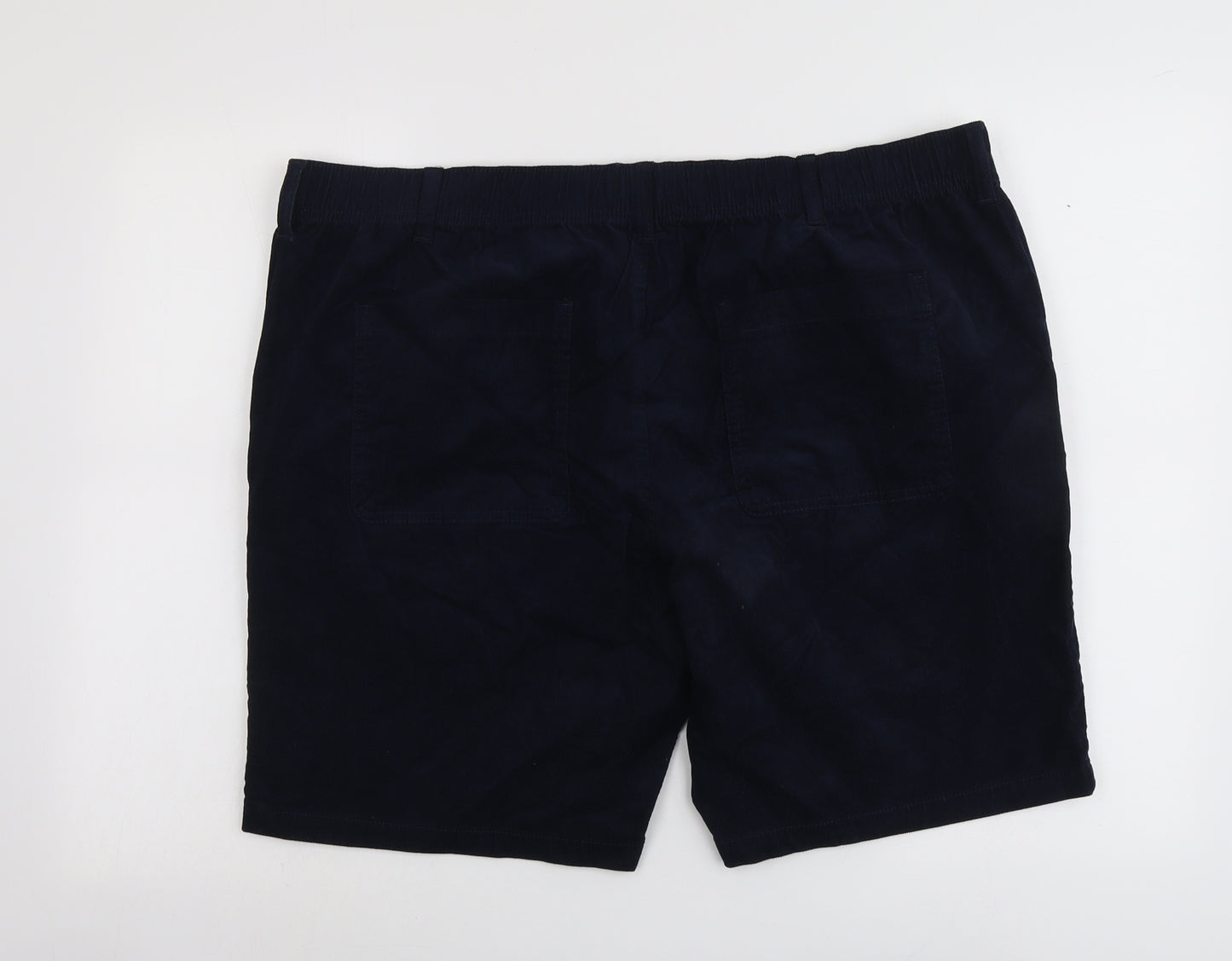 Marks and Spencer Mens Blue Cotton Chino Shorts Size 2XS L9 in Regular Button