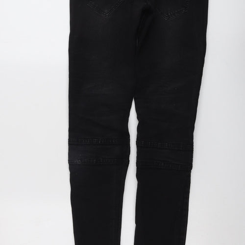 Boohoo Mens Black Cotton Skinny Jeans Size 32 in L30 in Regular Button