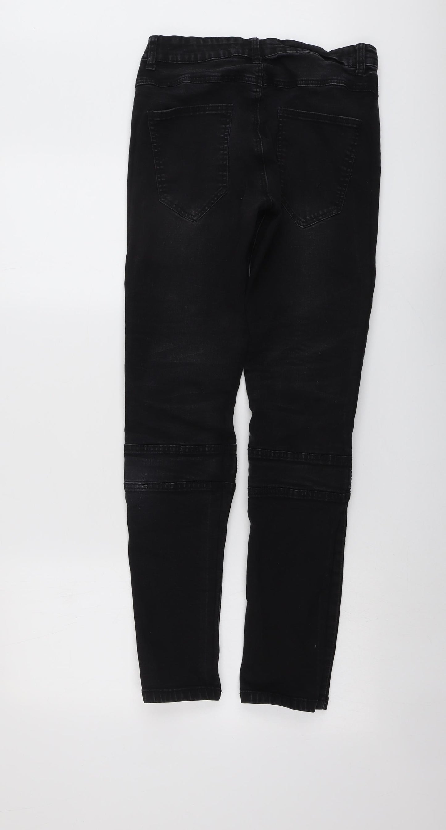 Boohoo Mens Black Cotton Skinny Jeans Size 32 in L30 in Regular Button