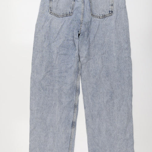 New Look Womens Blue Cotton Mom Jeans Size 8 L30 in Regular Button