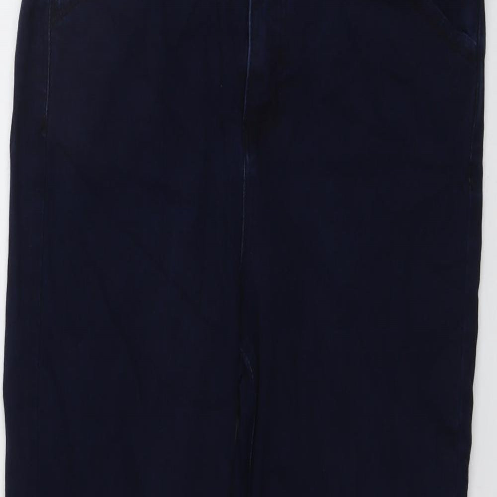 Oasis Womens Blue Cotton Capri Jeans Size 14 L23 in Regular Button