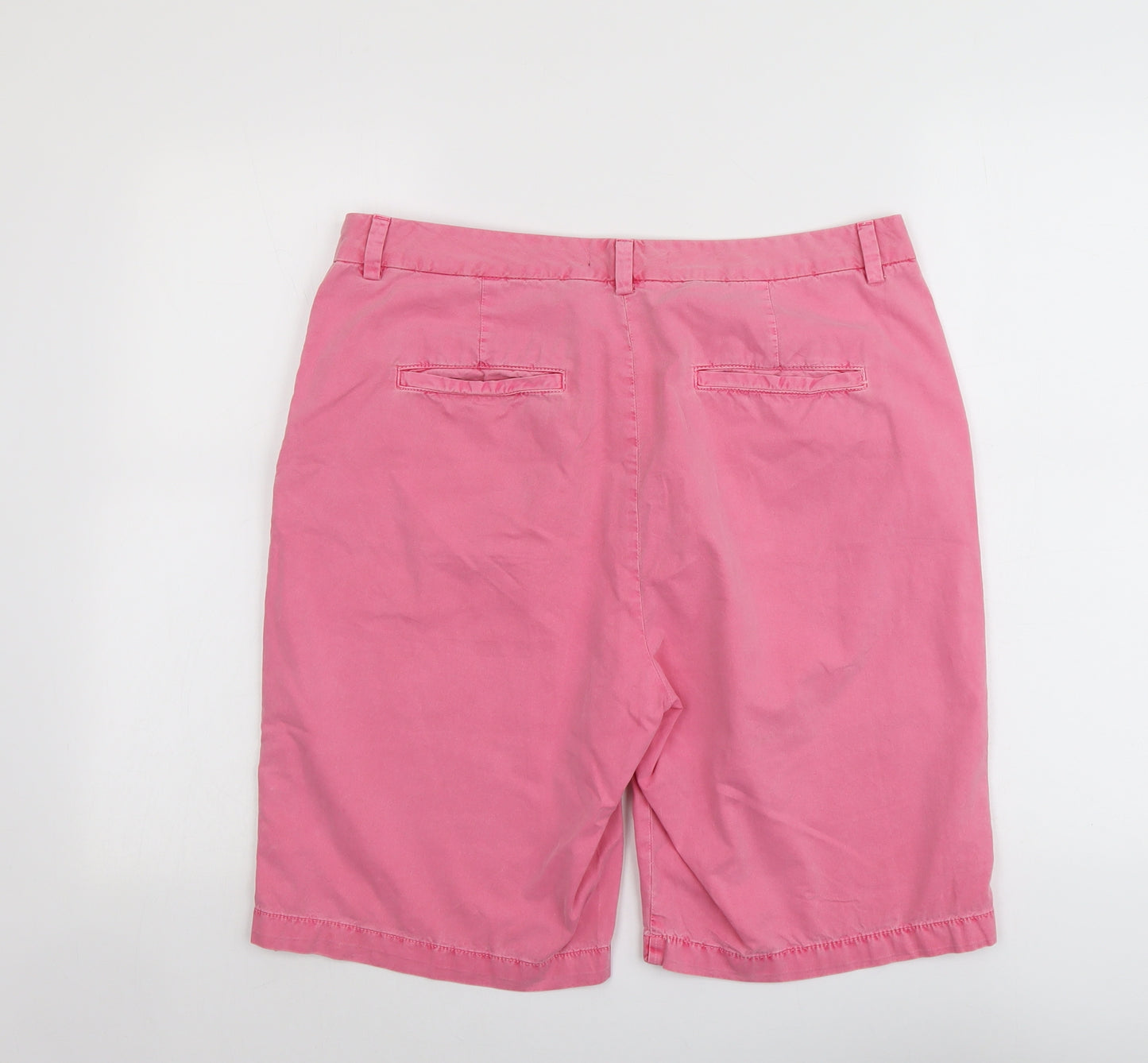 Marks and Spencer Womens Pink Cotton Skimmer Shorts Size 14 L10 in Regular Button