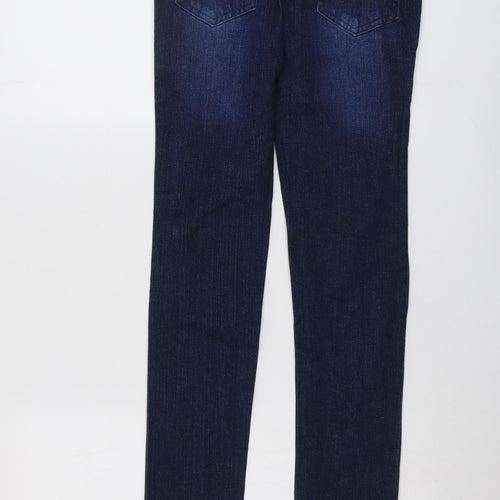 French Connection Girls Blue Cotton Skinny Jeans Size 12-13 Years Regular Button