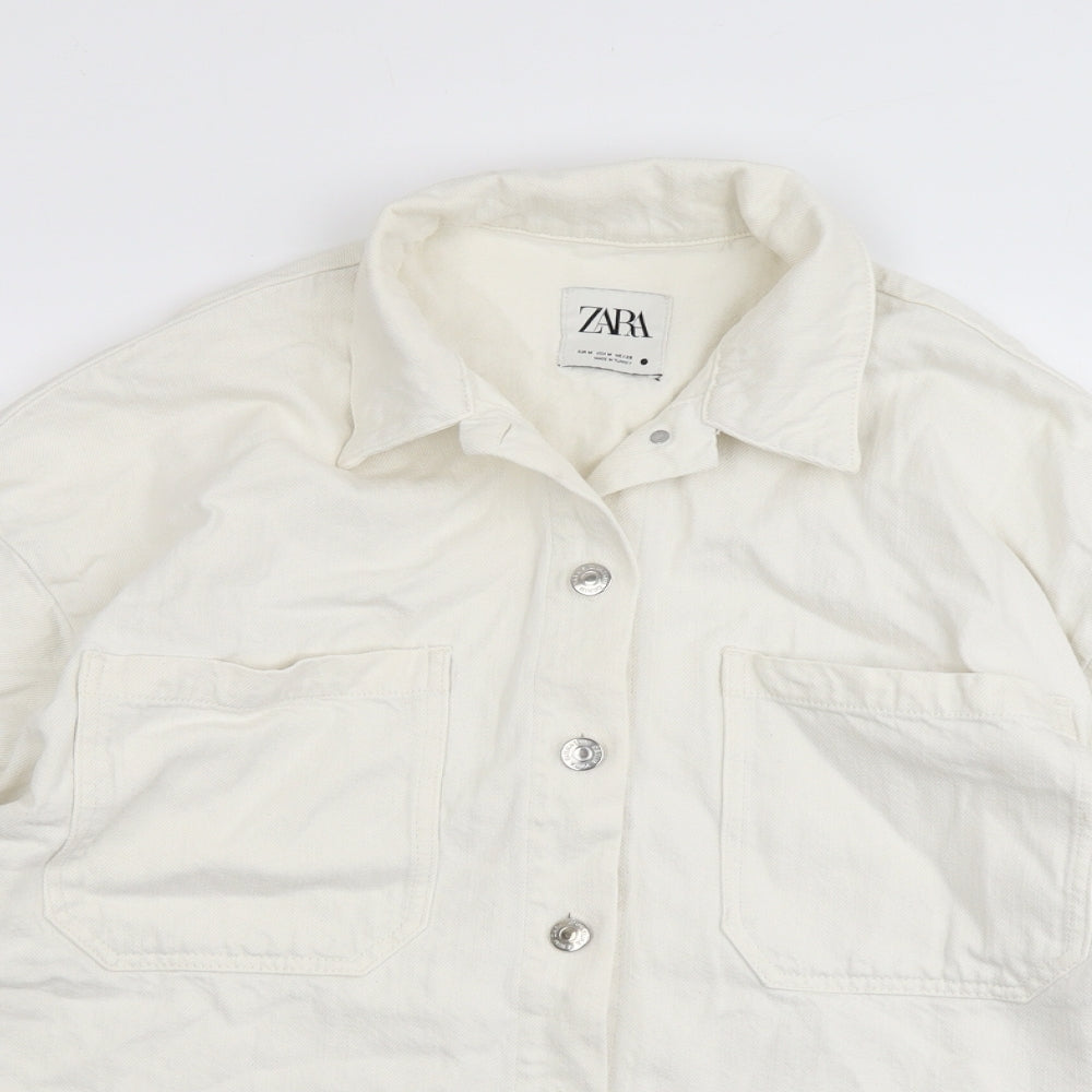 Zara Womens Beige Jacket Size M Button