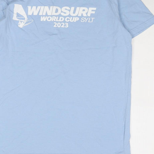 Hi Fly Mens Blue Cotton T-Shirt Size M Round Neck - Windsurf World Cup 2023