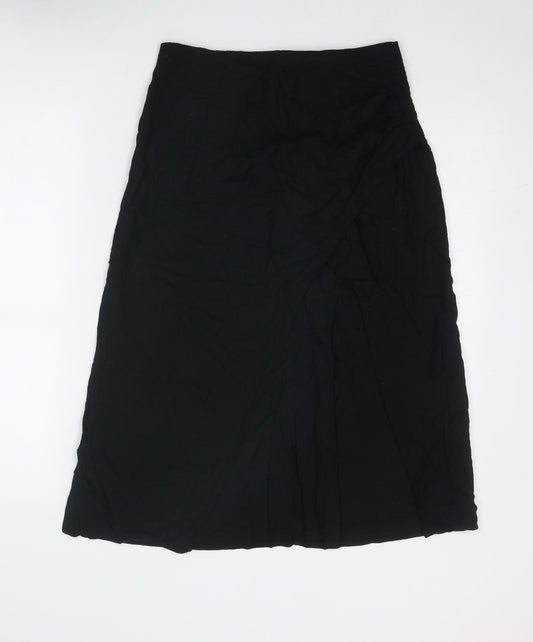 ASOS Womens Black Viscose Swing Skirt Size 10 Zip
