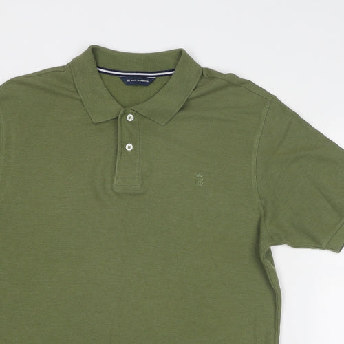 Blue Harbour Mens Green Cotton Polo Size M Collared Button